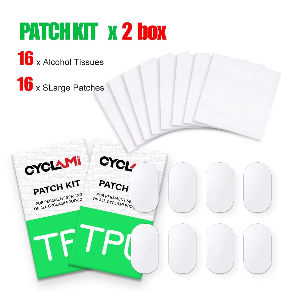 Bike Tube Repair Kit - CYCALMI 16/80 個バイクインナーチューブタイヤパッチパッチツール修理キットロード MTB 折りたたみ自転車 TPU