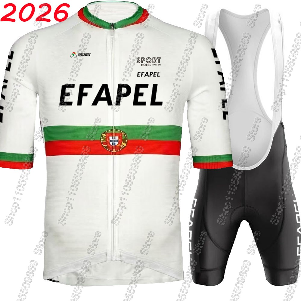 Cycling Gear Sale - ポルトガル 2026 エファペルチームサイクリングジャージセット夏の自転車服キットロードバイクシャツスーツ自転車ビブショーツ MTB マイヨ