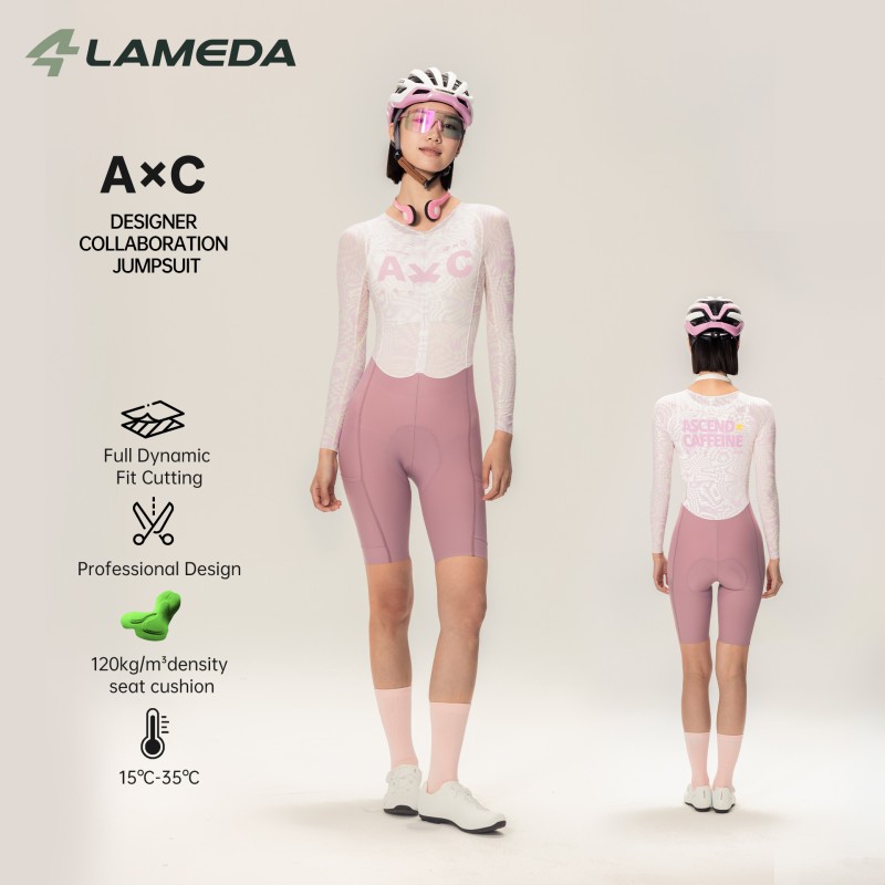 Cycling Gear For Sale - LAMEDA レディース サイクリングジャンプスーツ 長袖ショーツ ワンピース バイクスーツ