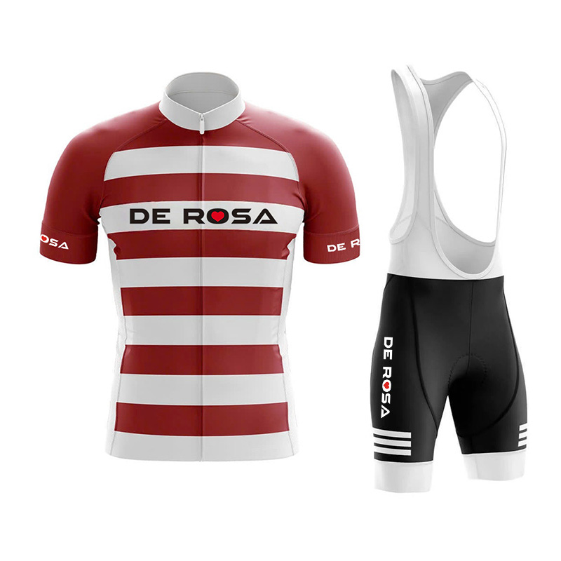 Cycling Gear For Sale - デローザ サイクリングジャージ、夏用半袖サイクリングスーツ、反射材入りパッド入りビブショーツ、速乾性通気性自転車ライディングギア