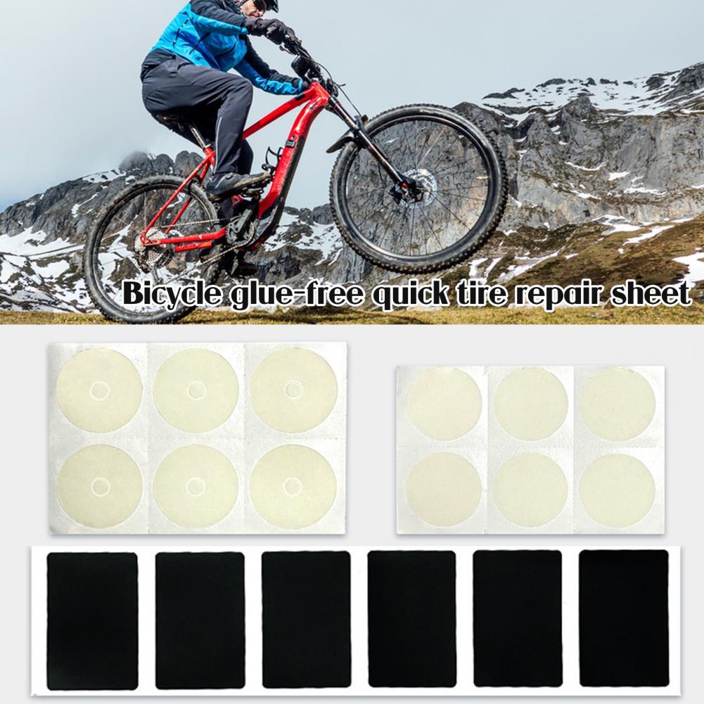 Bike Tube Repair Kit - Mtb 自転車タイヤパッチ 6 個自転車タイヤ修理パッチシート接着剤不使用 Mtb チューブパッチキットユニバーサルロードバイクパンク修理