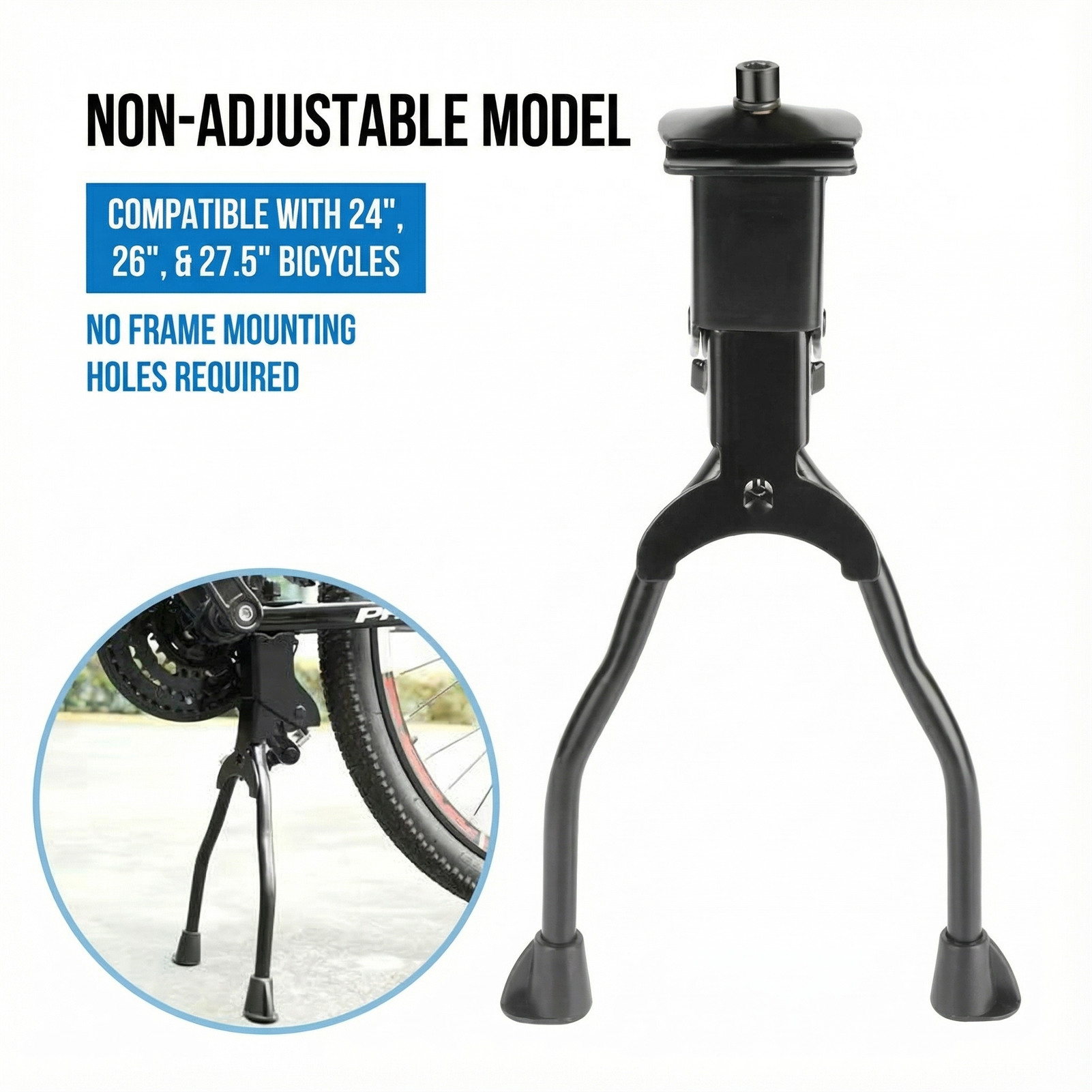 マウンテンバイク用ダブルレッグキックスタンド、頑丈なスチール - Bicycle Kickstand のレビューと価格