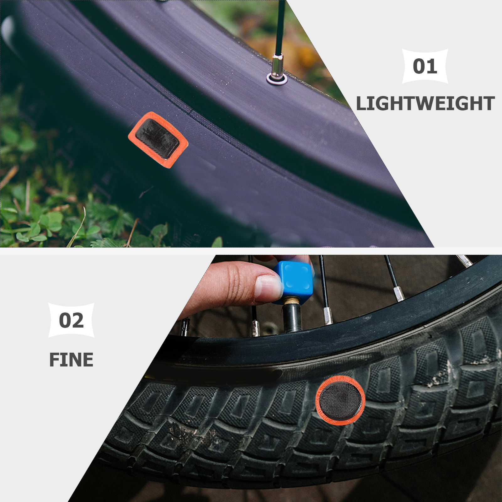 2枚入り自転車タイヤ修理パッチキット、接着剤不要、軽量で持ち - Bike Tube Repair Kit のレビューと価格