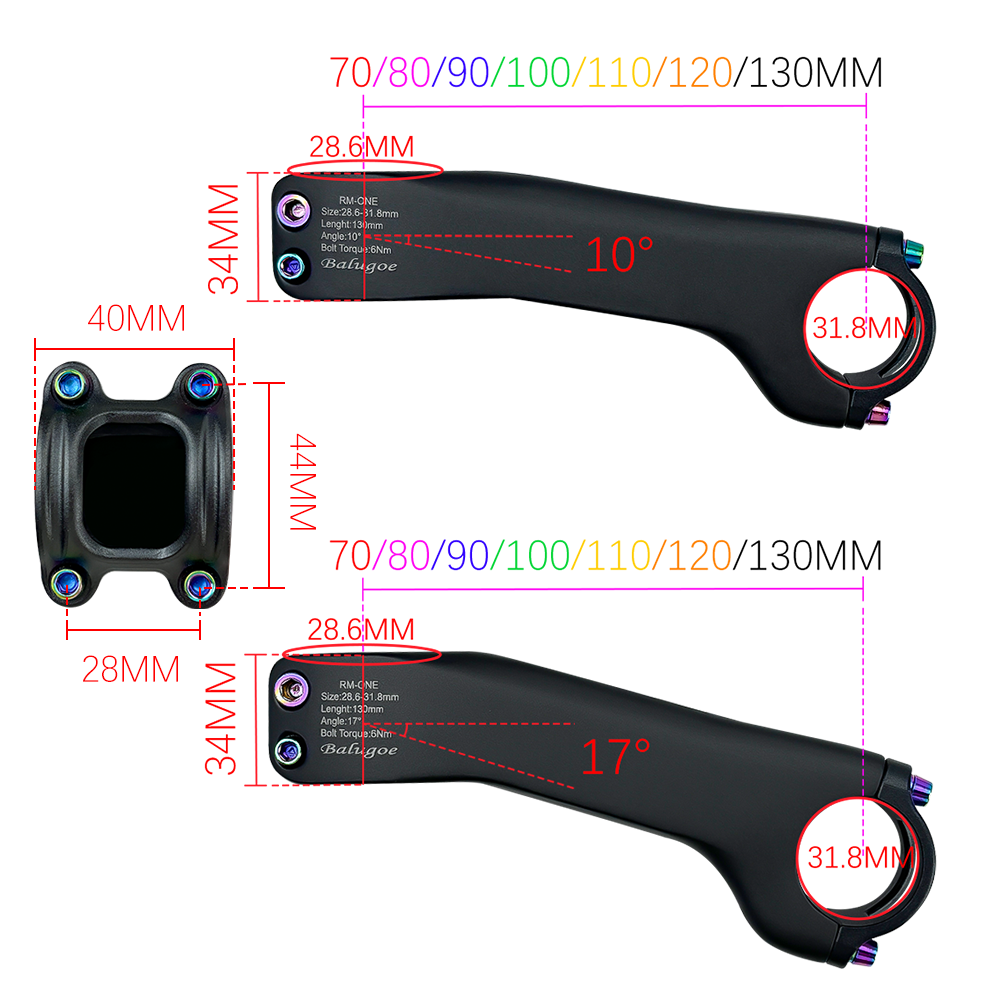BALUGOE カーボンファイバー内部配線ロードバイクマウン - Bike Stem Riser のレビューと価格