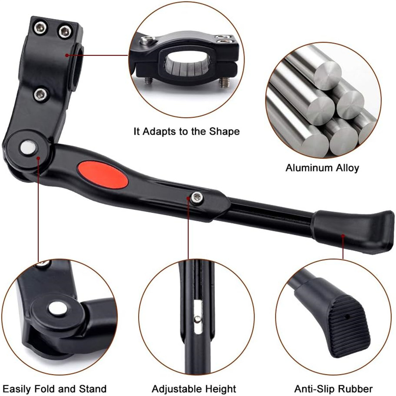 調整可能な自転車キックスタンド アルミ製リアサイド自転車スタ - Bicycle Kickstand のレビューと価格