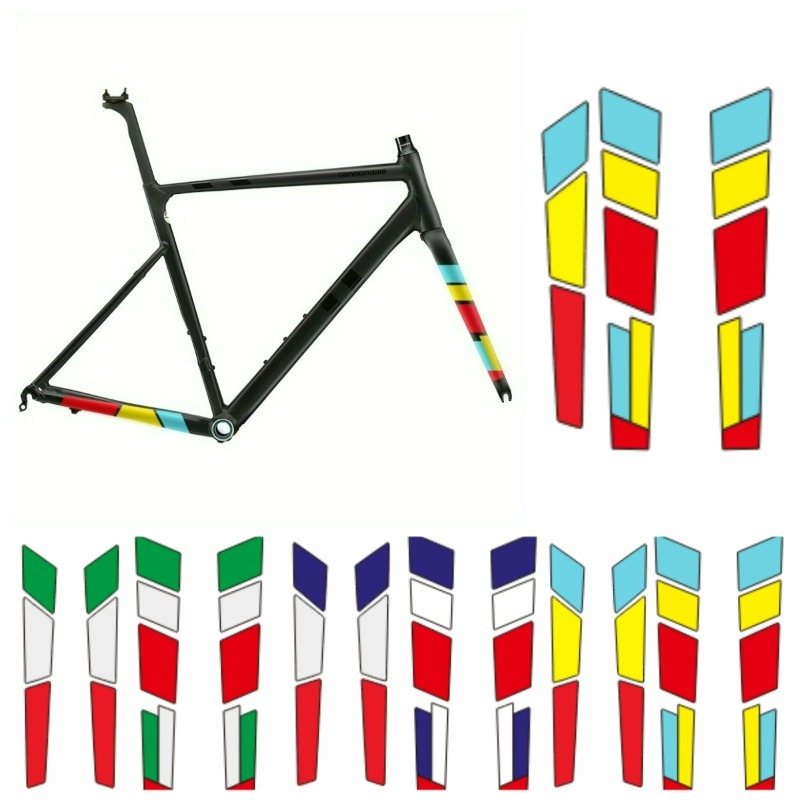 14 個 2D 3 色ストライプバイクフレームフォークデカー - Cycling Gear Sale のレビューと価格