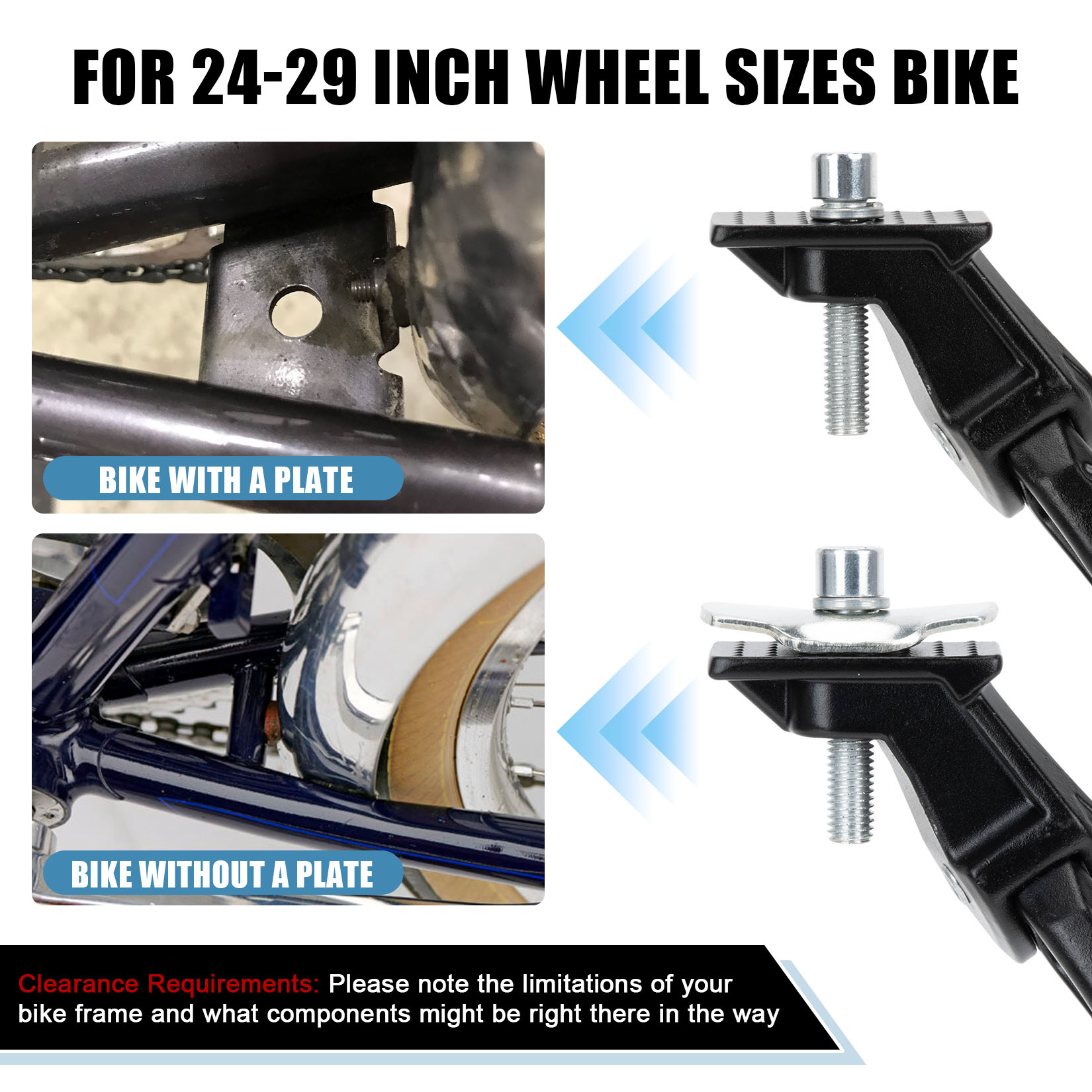センターマウントバイクキックスタンド 24インチ-29インチ - Bicycle Kickstand のレビューと価格